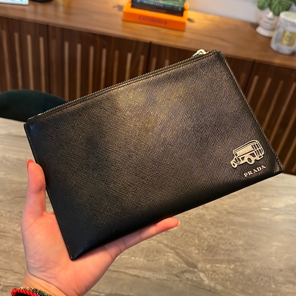 RARE Prada Saffiano Leather Wallet Clutch